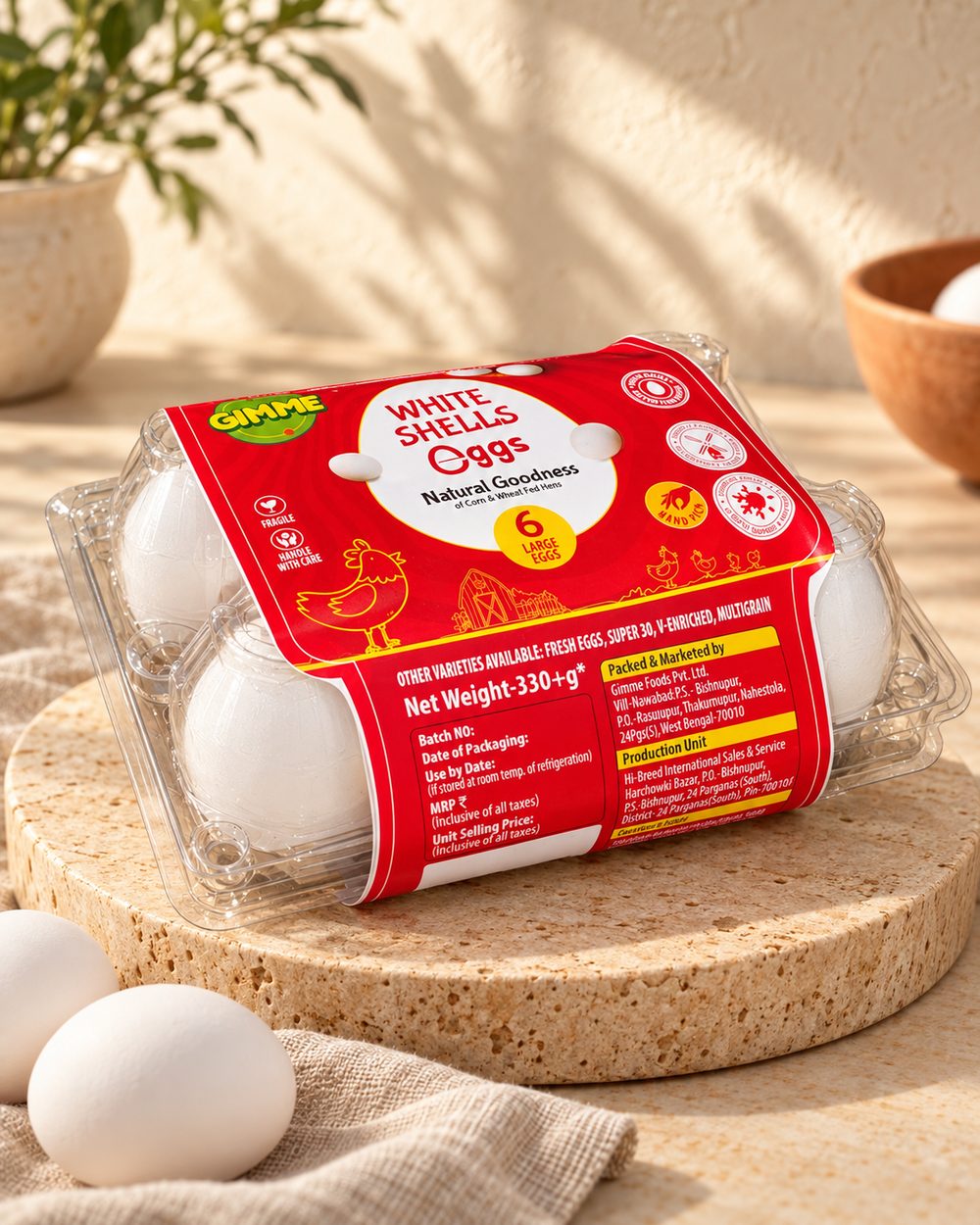 Gimme White Shells pack of 6